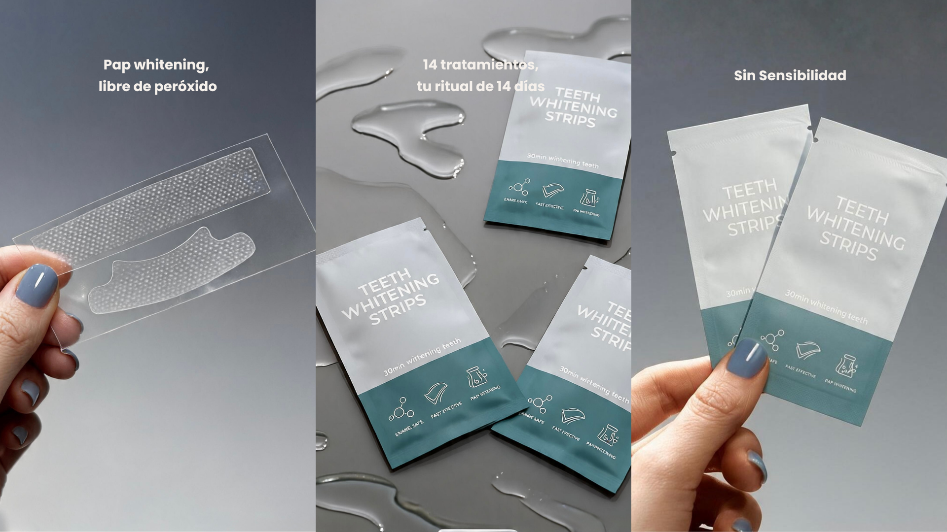 Velum Whitening Strips - PAP whitening libre de peróxido, 14 tratamientos tu ritual de 14 días, sin sensibilidad
